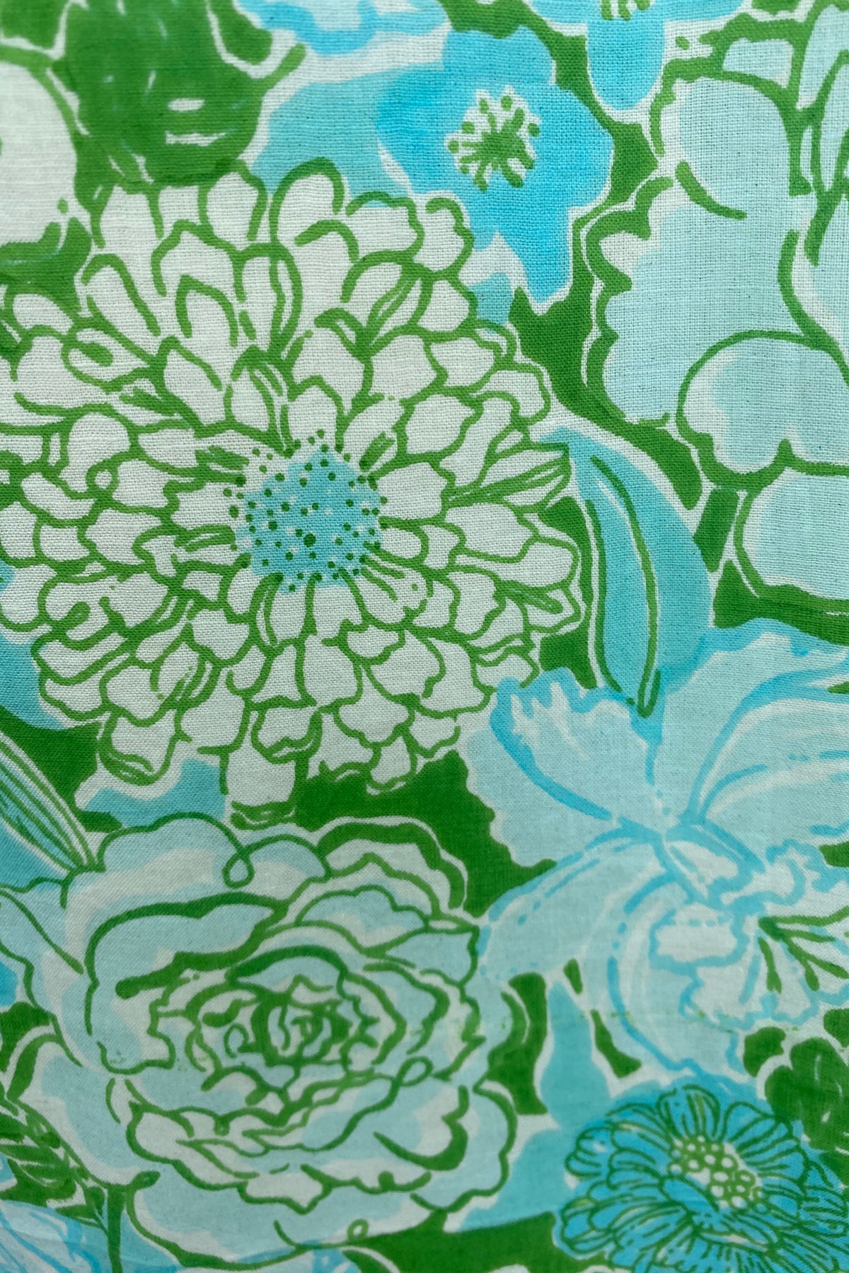 MARTINIQUE GREEN COTTON FLORAL COVER UP