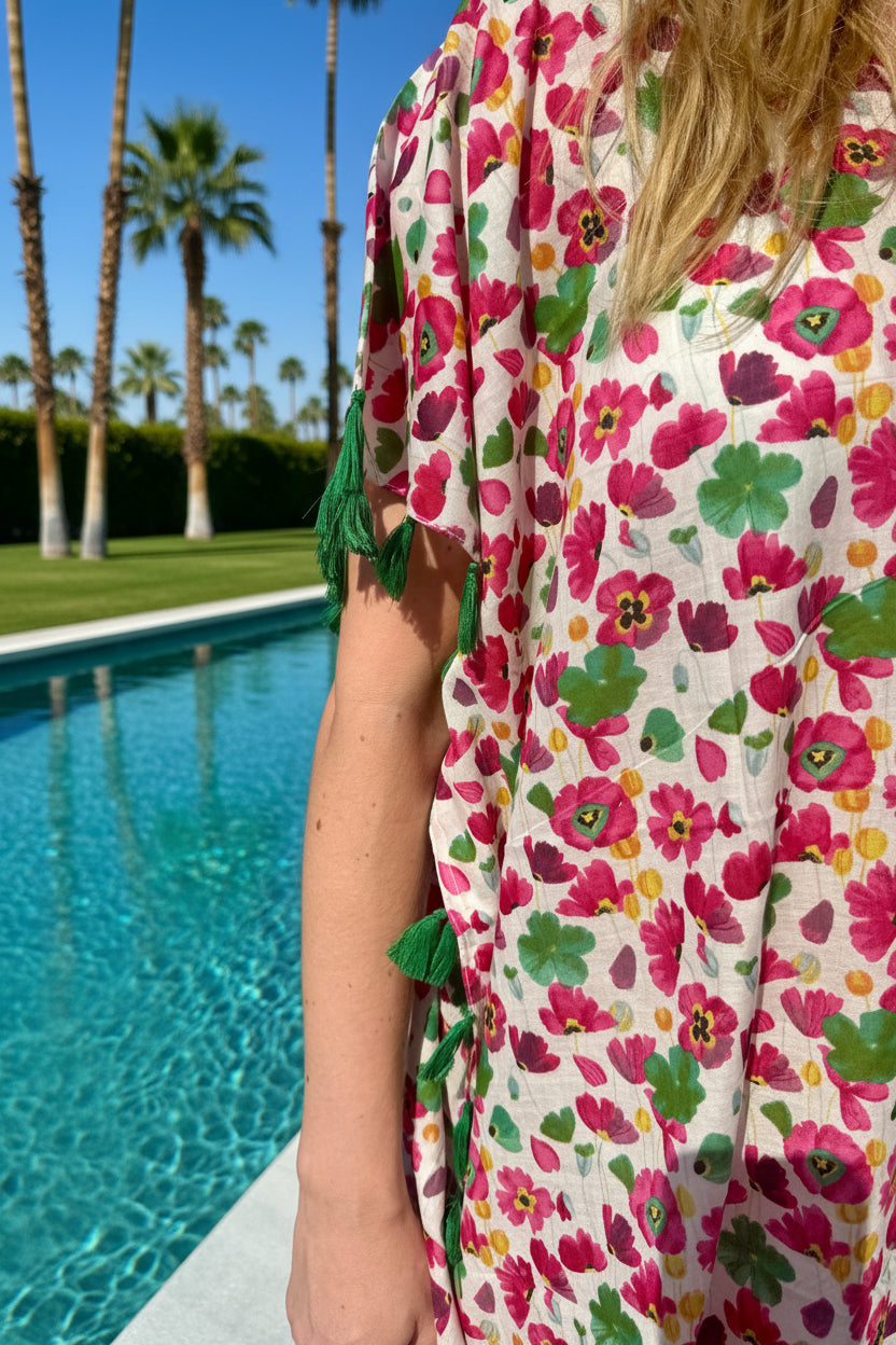 PINK MULTI FLORAL COVER-UP