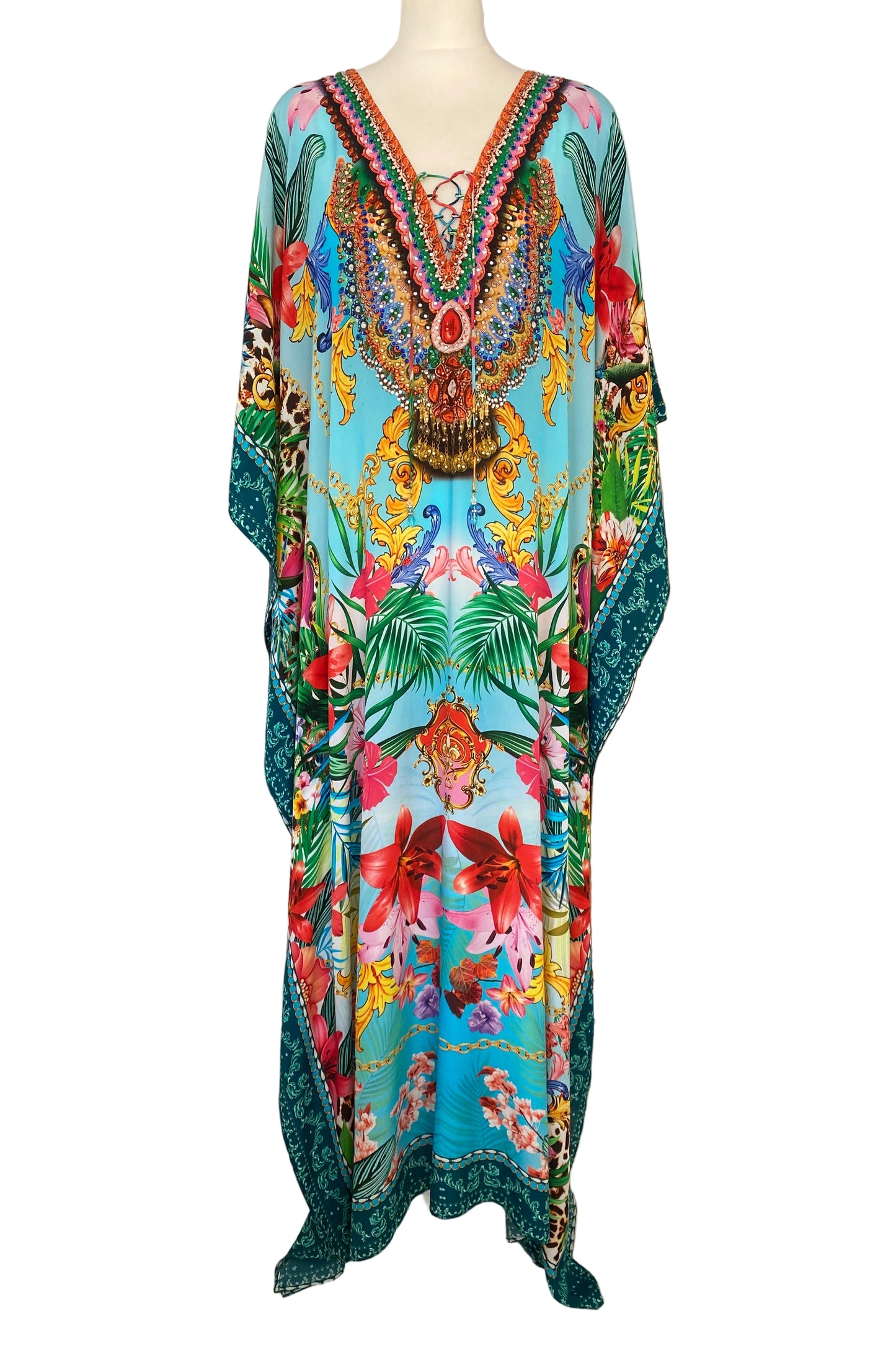 TROPICAL ORCHID MAXI KAFTAN