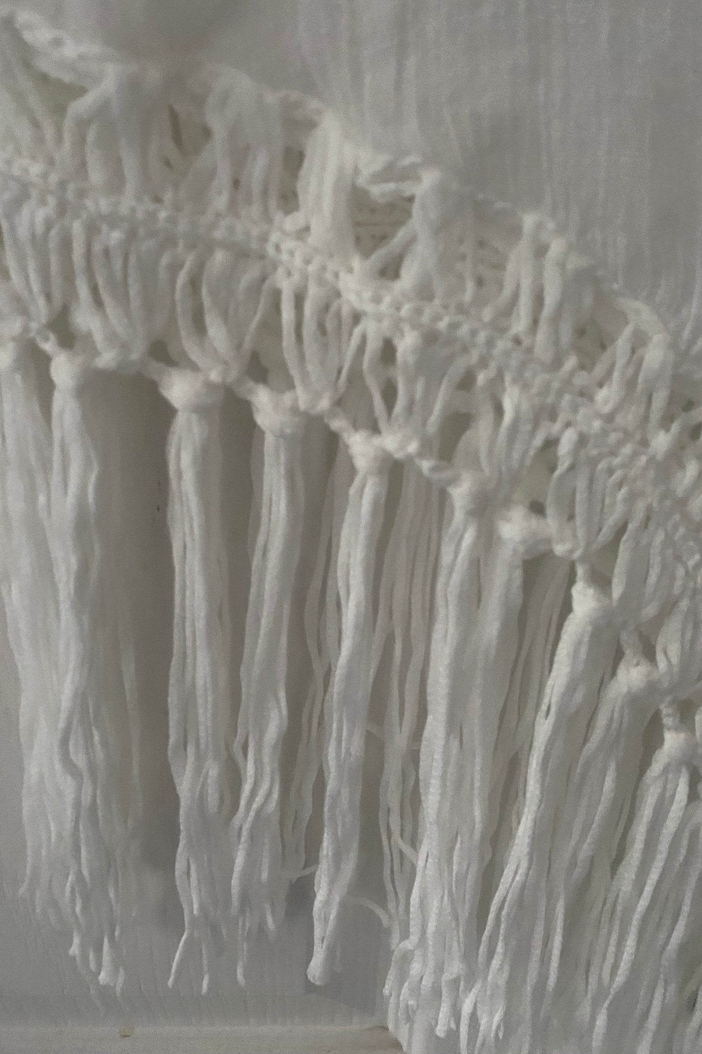 WHITE CROCHET COVER-UP WITH FRINGING