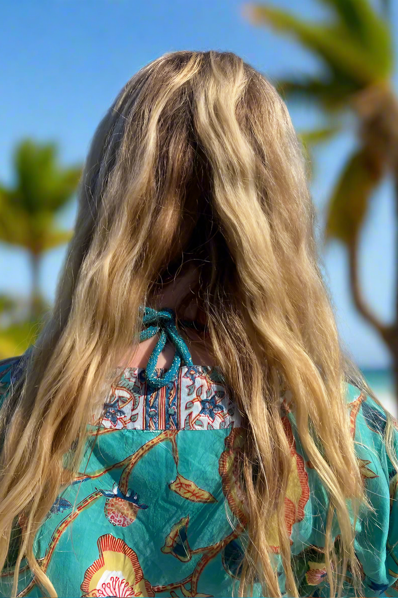 JADE FLORAL COTTON KAFTAN