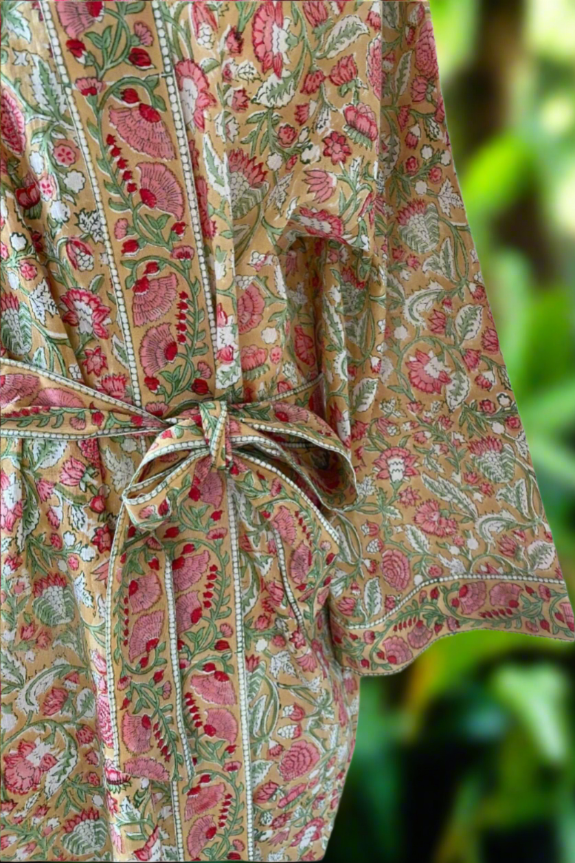 PROVENÇAL FLORAL BLOCK PRINT ROBE