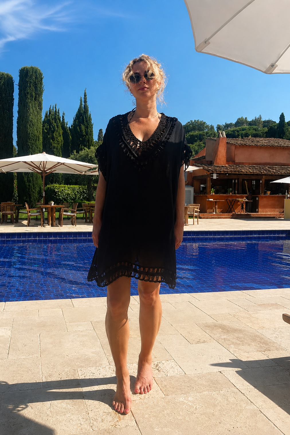 black crochet cover up