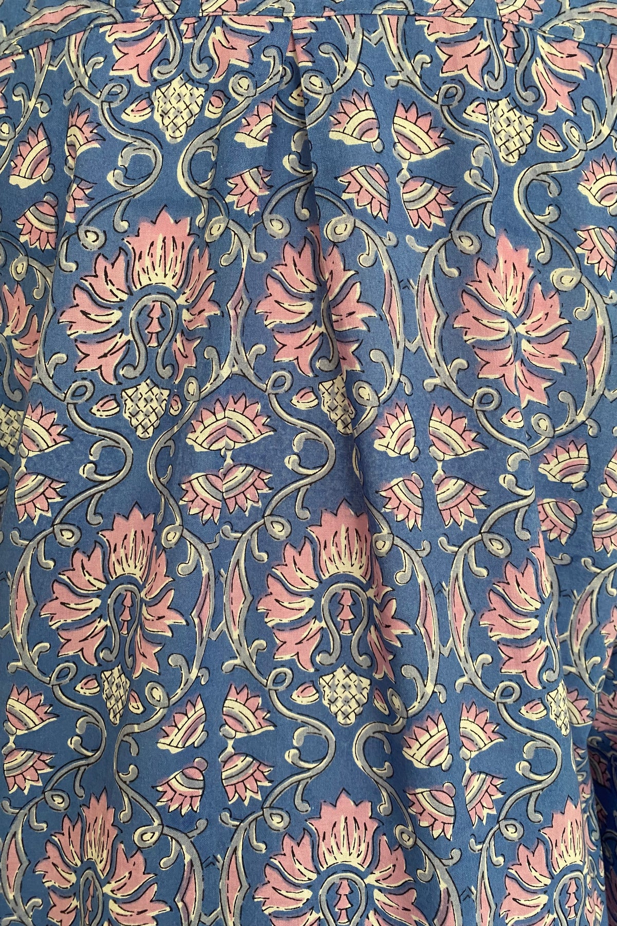 BAHAMAS BLUE BLOCK PRINT SHIRT DRESS