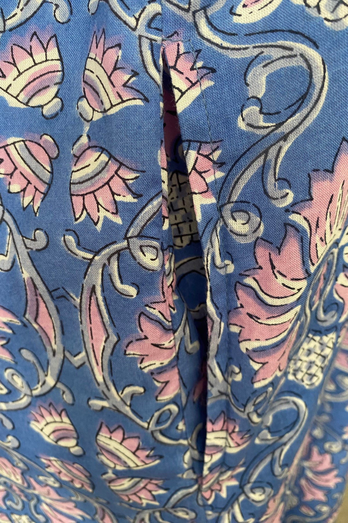 BAHAMAS BLUE BLOCK PRINT SHIRT DRESS