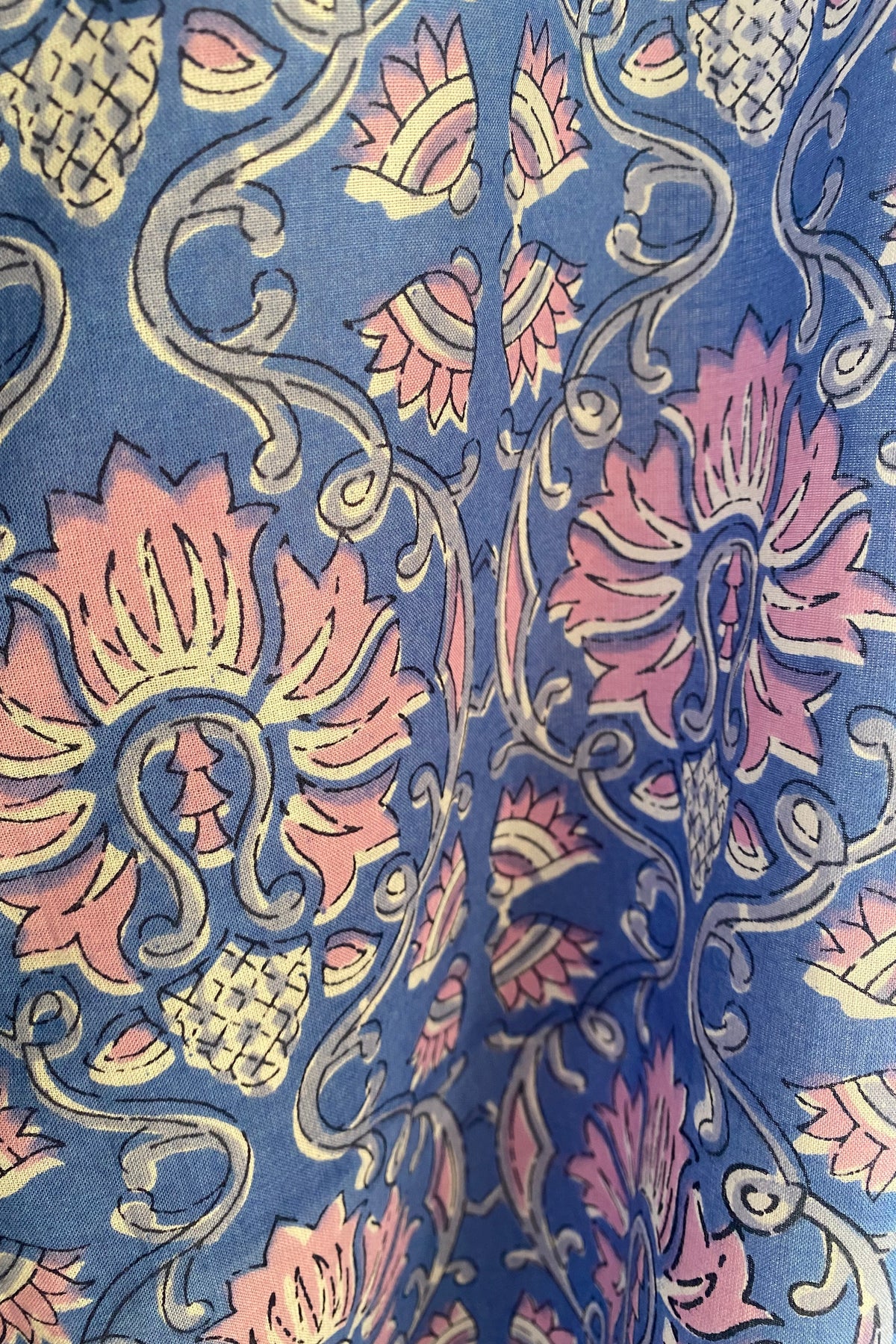 BAHAMAS BLUE BLOCK PRINT SHIRT DRESS