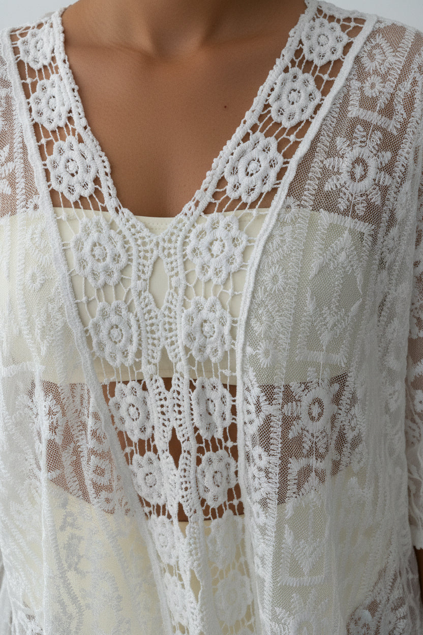 CAMILLA WHITE LACE COVER UP