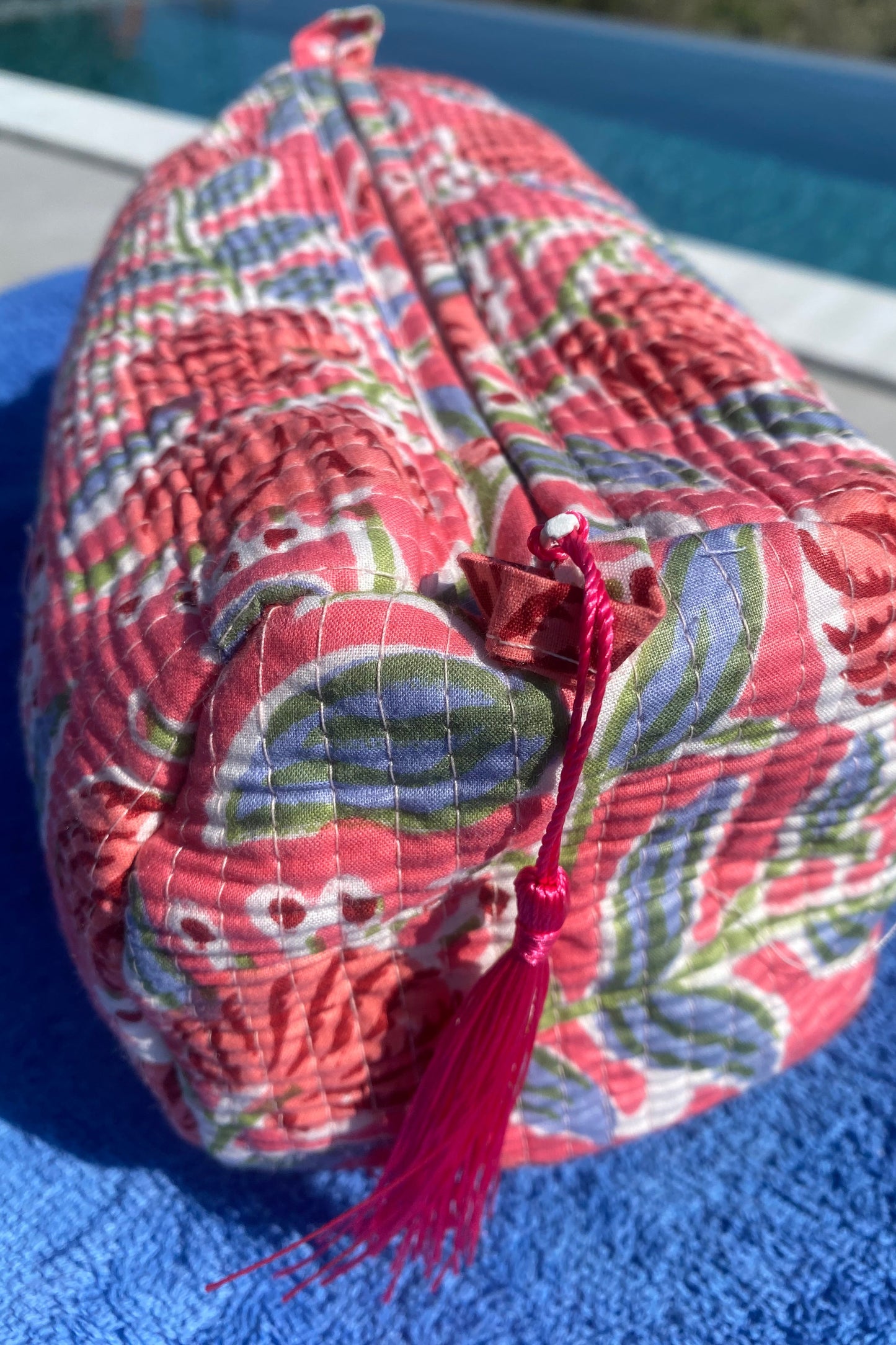 CORAL FLORAL WASH BAG SET