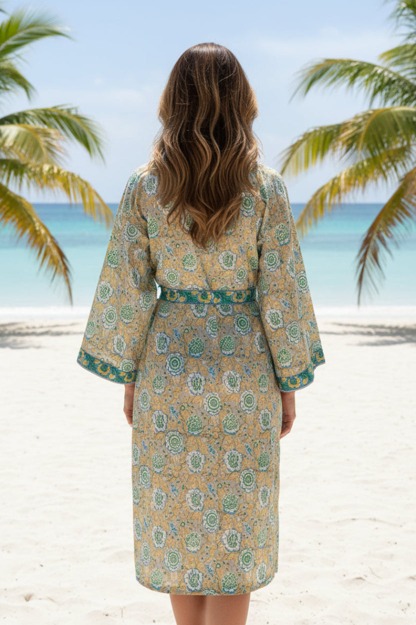 MARSEILLE BLOCK PRINT KIMONO