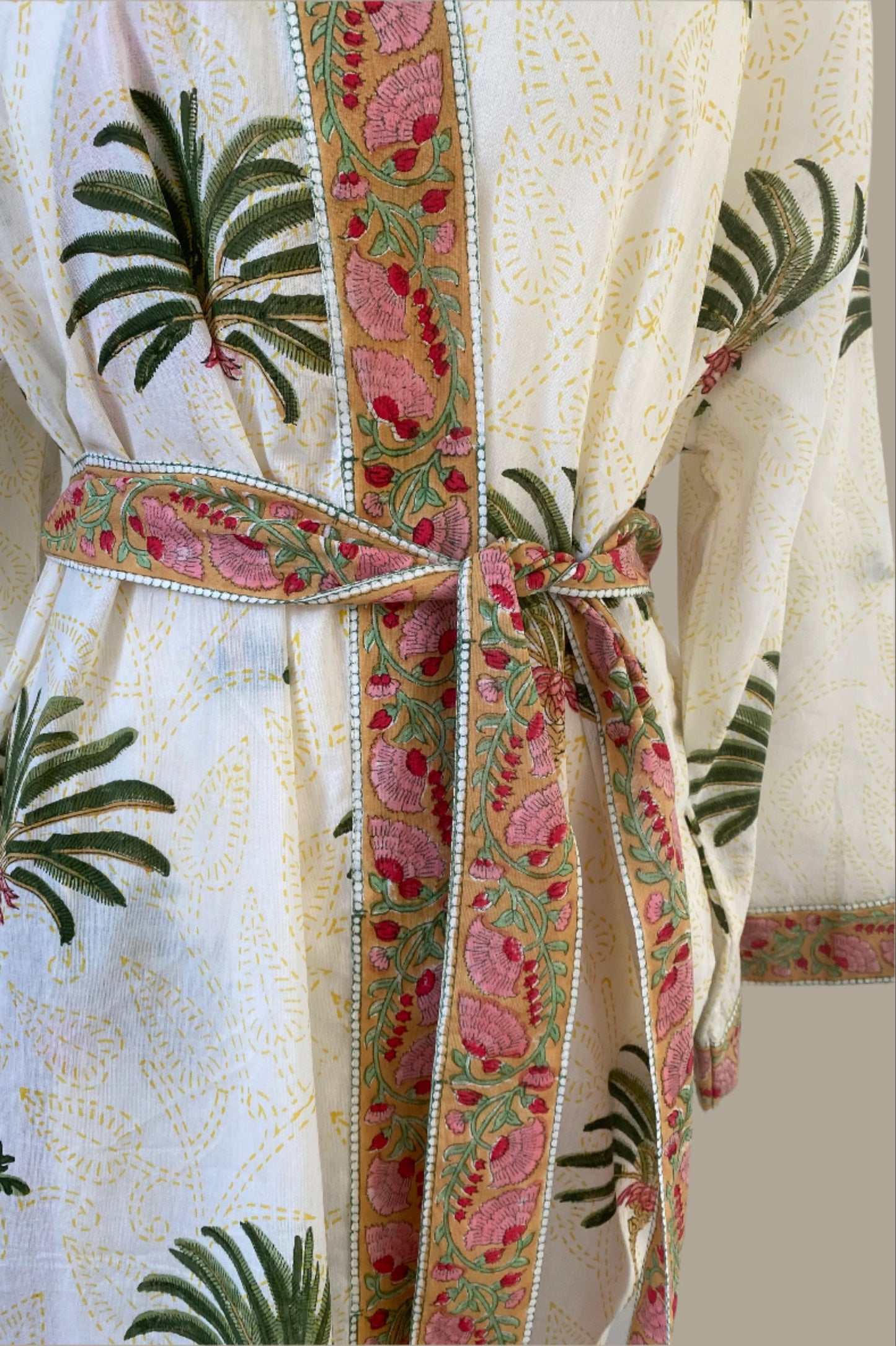 PALM BLOCK PRINT KIMONO