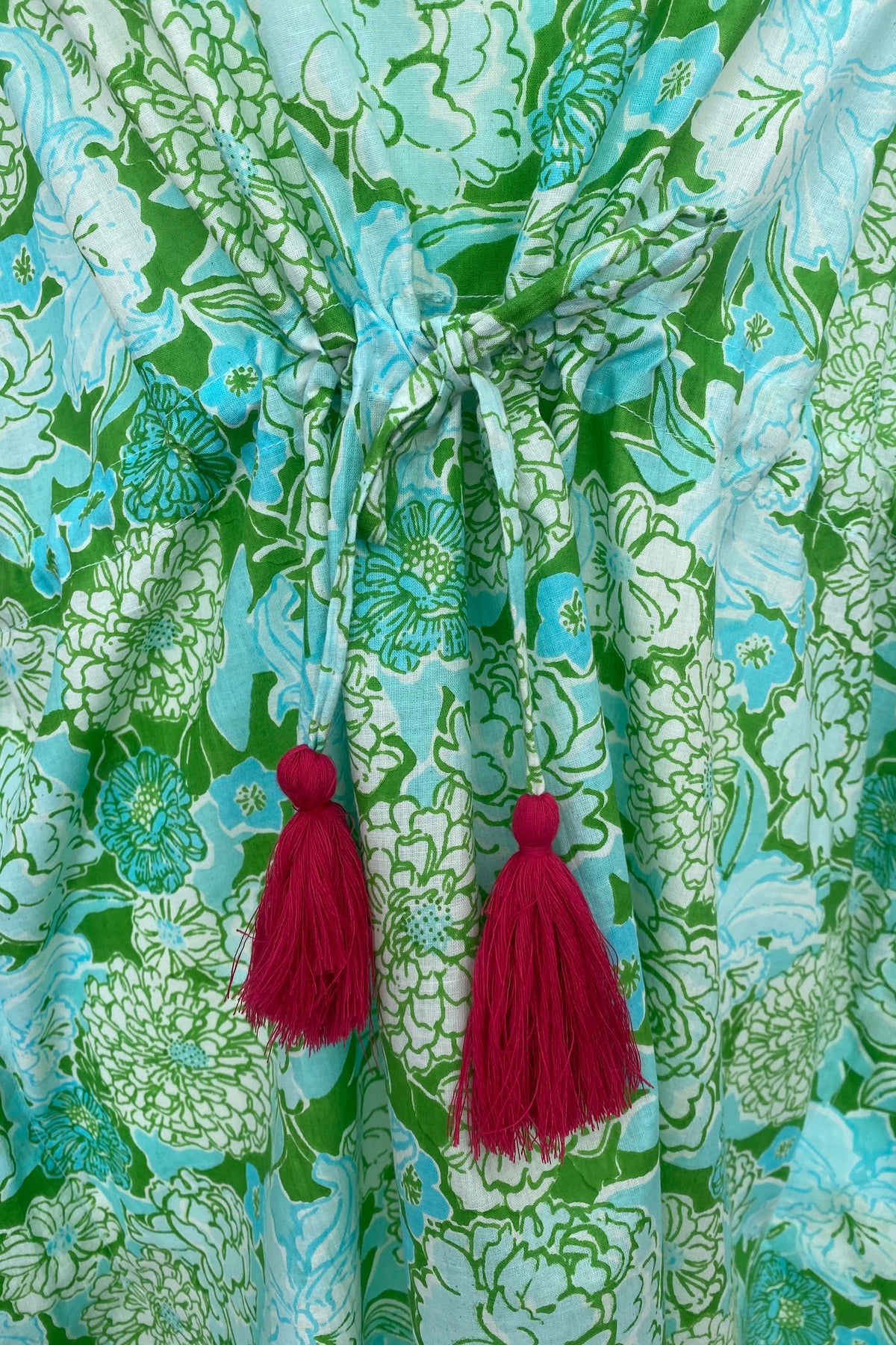MARTINIQUE GREEN COTTON FLORAL COVER UP