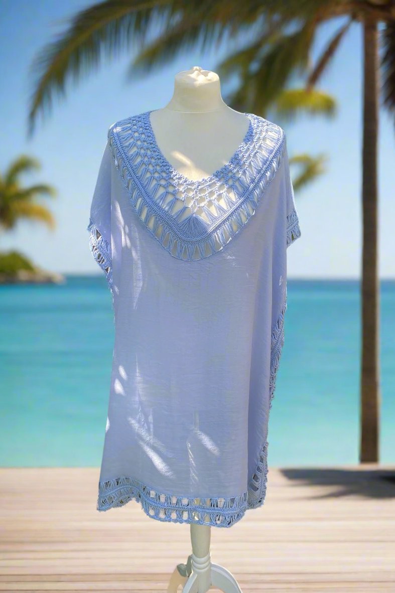 pale blue crochet cover up