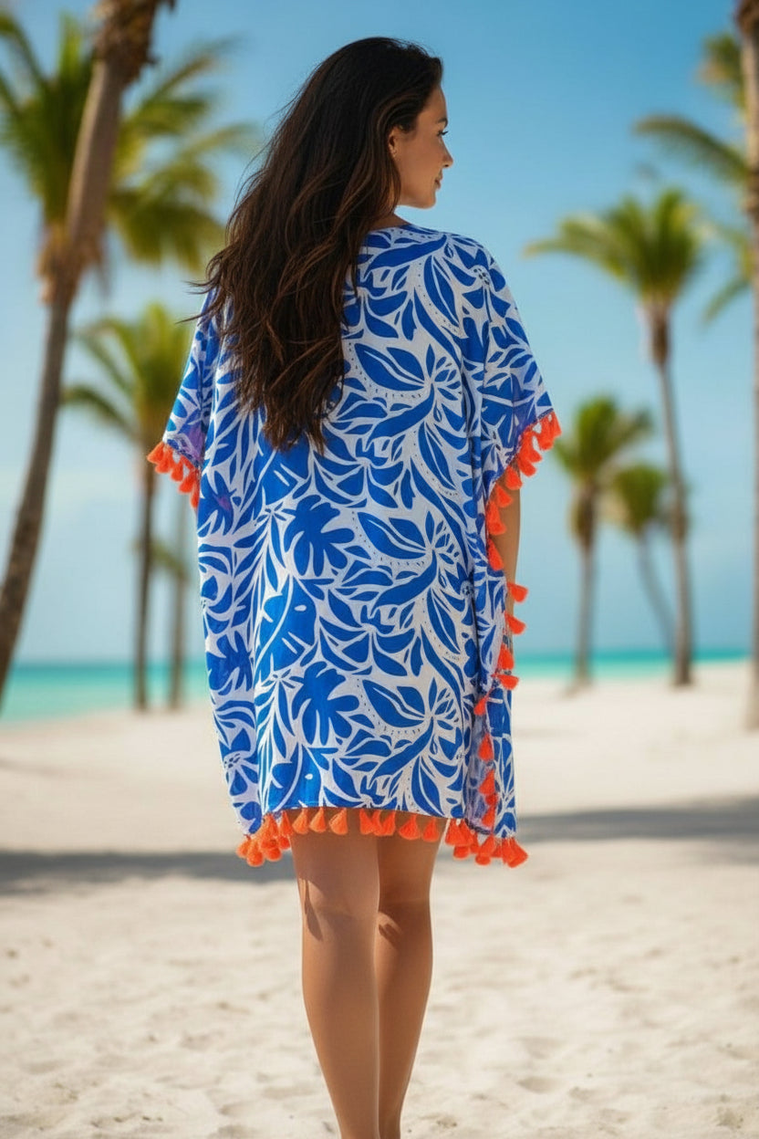 BUE TROPICAL COTTON COVER UP