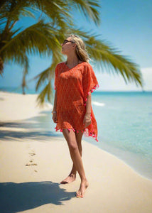 mykonos orange cover-up