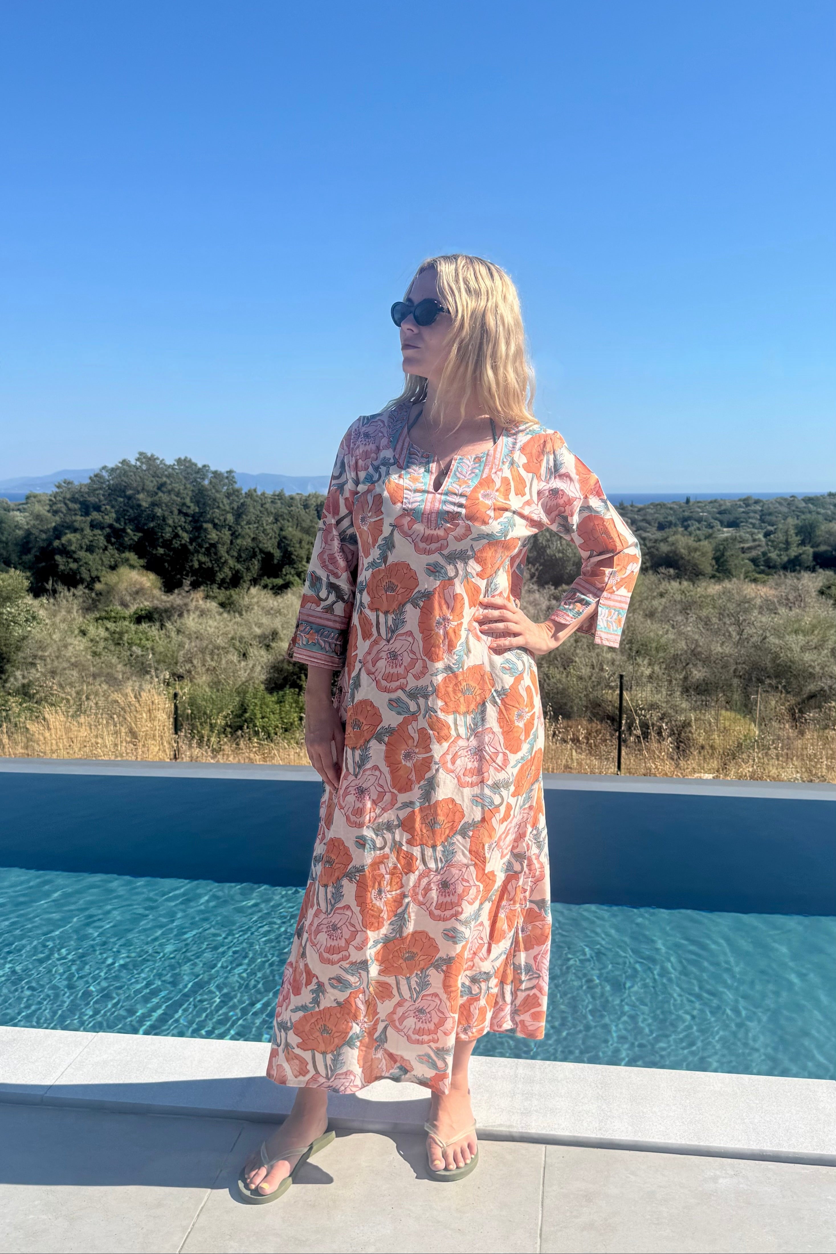 MAYA FLORAL COTTON KAFTAN