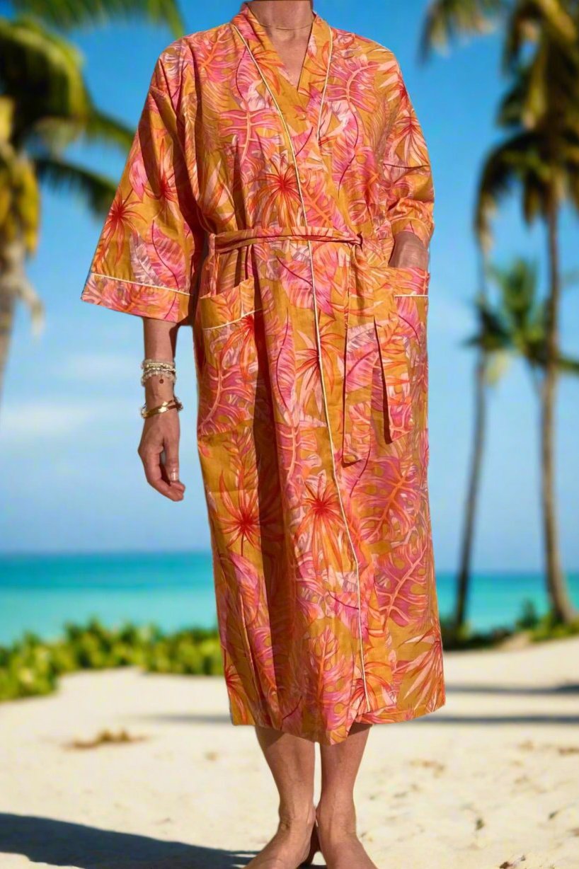 TROPICAL ORANGE KIMONO