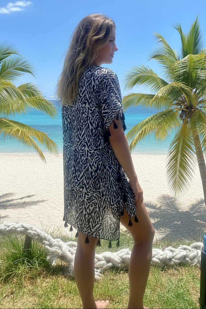 ZEBRA PRINT SHORT COVER UP