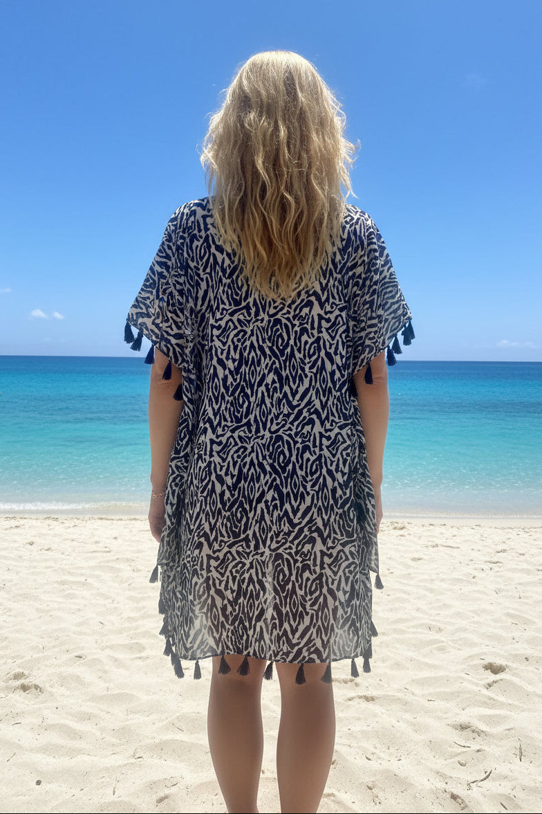 ZEBRA PRINT SHORT COVER UP