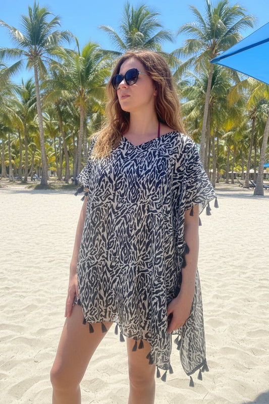 ZEBRA PRINT SHORT COVER UP