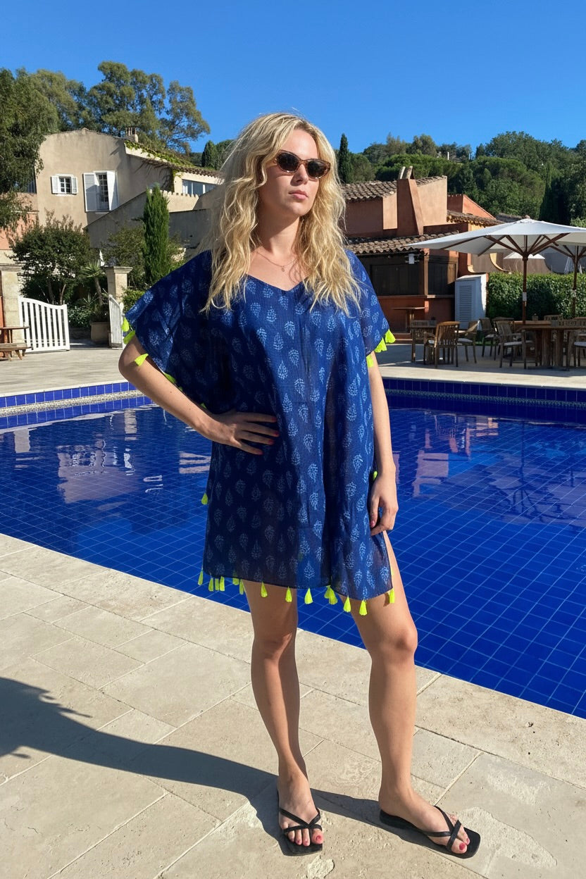 INDIGO COTTON COVER UP