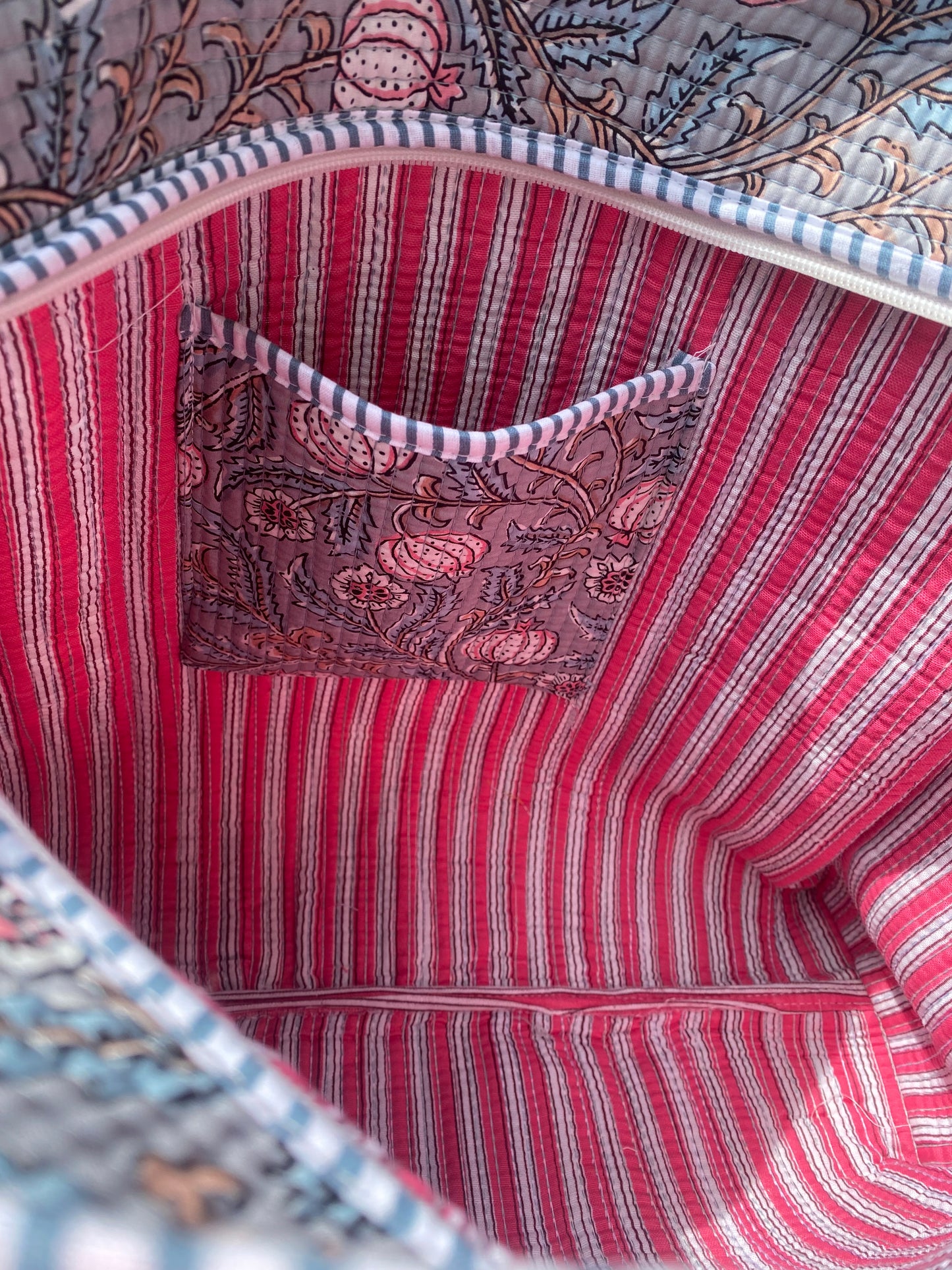 EMELIA FLORAL BLOCK PRINT TOTE