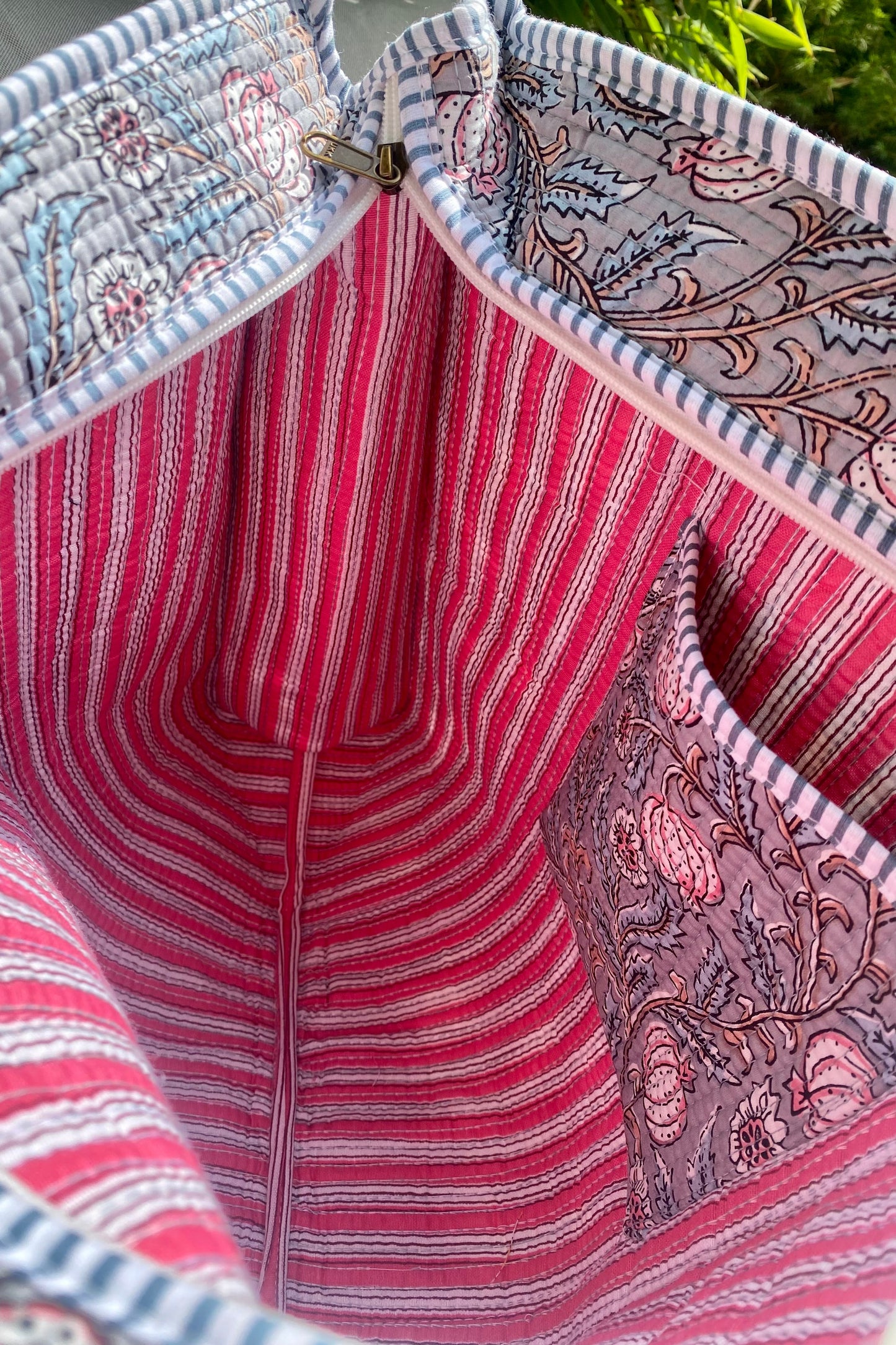 EMELIA FLORAL BLOCK PRINT TOTE