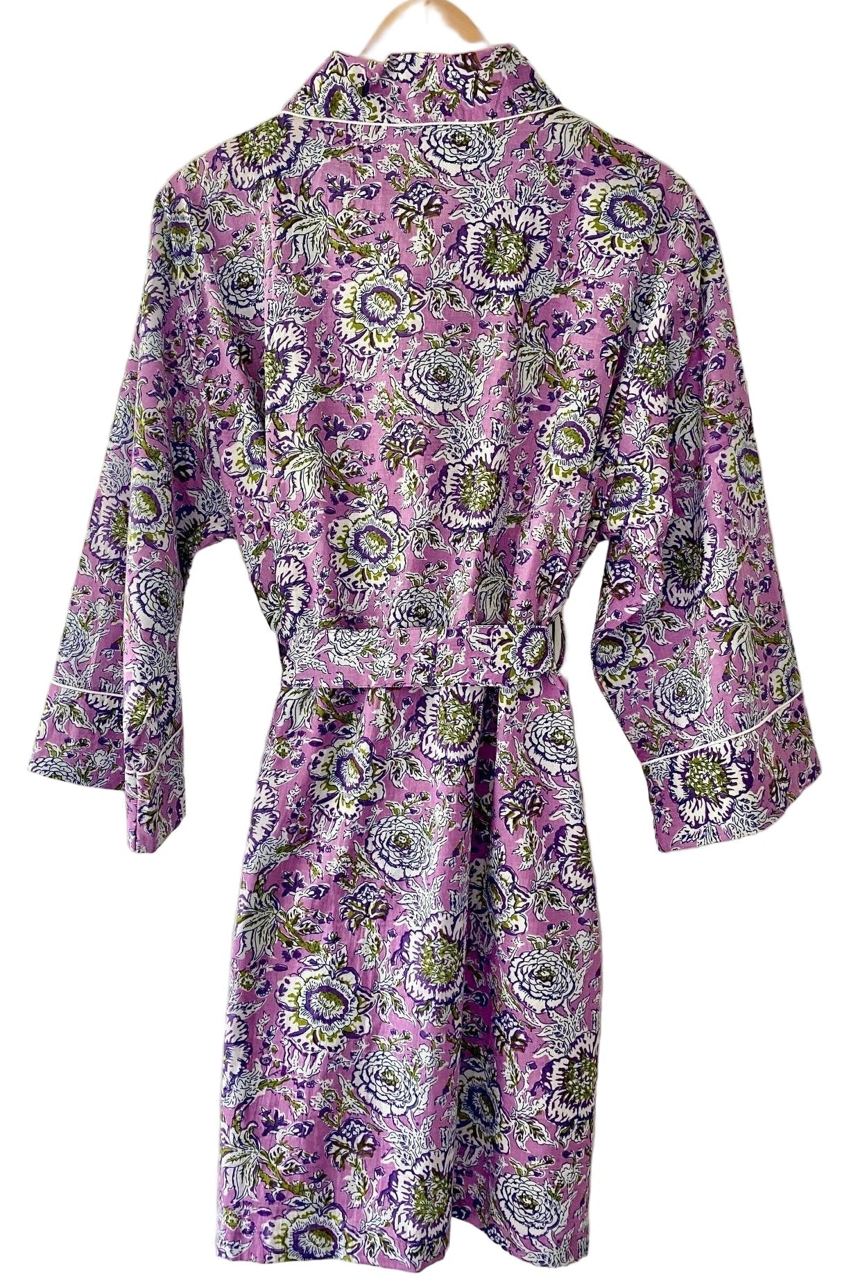 LILAC FLORAL COTTON KIMONO
