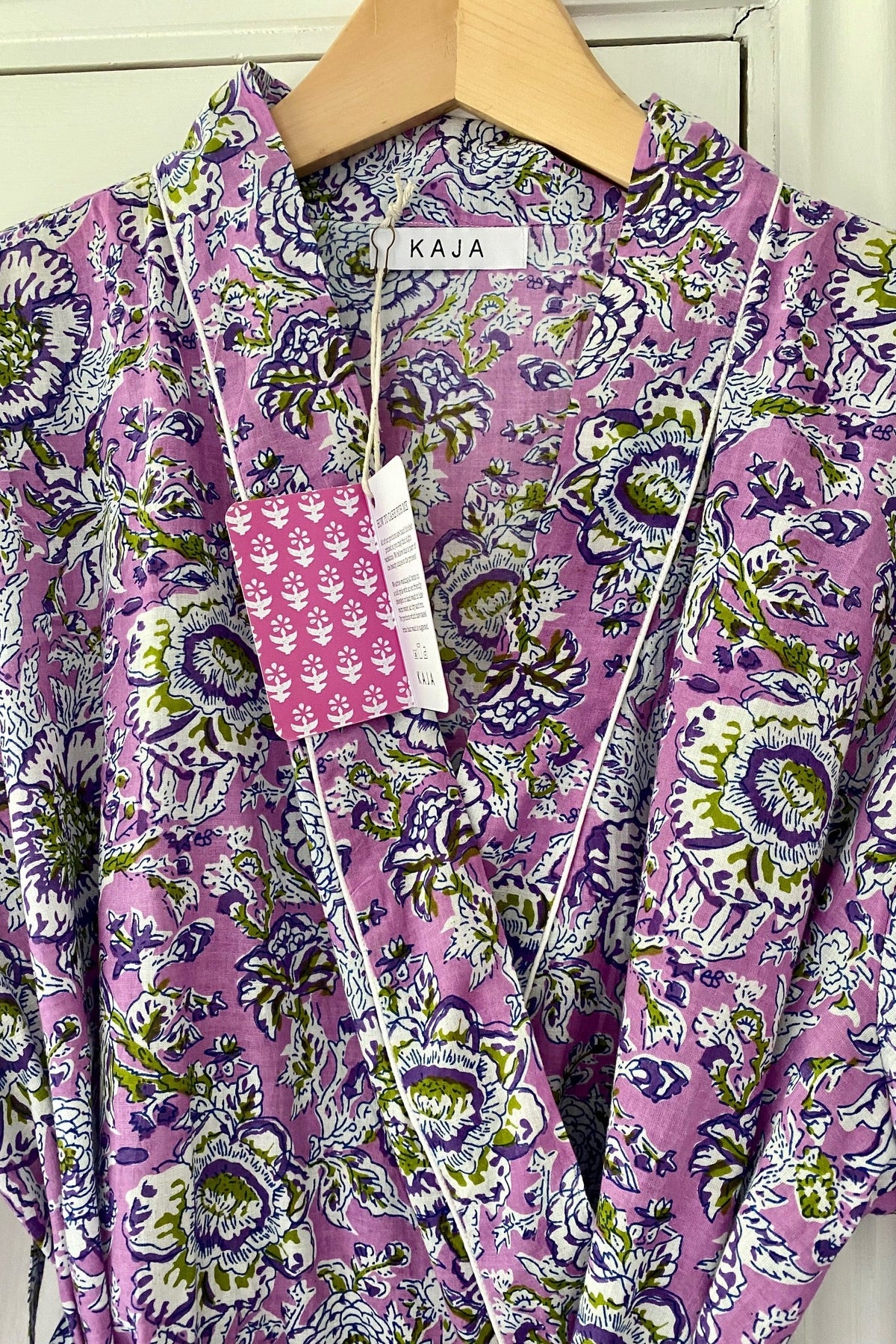 LILAC FLORAL SHORT COTTON KIMONO