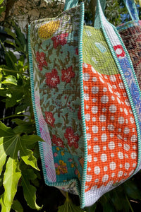 PATCHWORK BLOCK PRINT TOTE