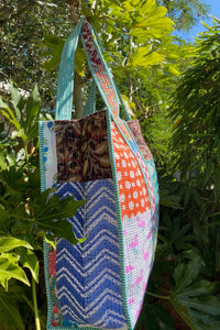 PATCHWORK BLOCK PRINT TOTE