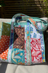 PATCHWORK BLOCK PRINT TOTE