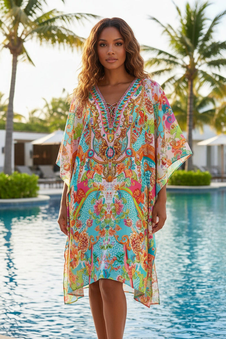 PHUKET ORIENTAL FLORAL KAFTAN