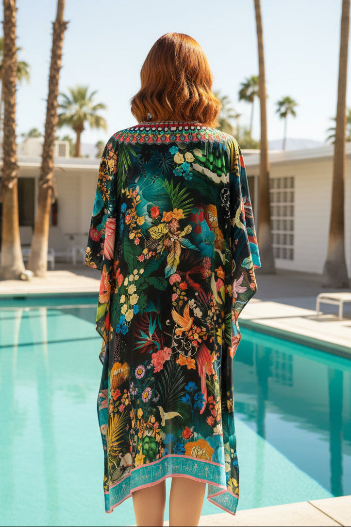 MYSTICAL GARDEN EMBELLISHED KAFTAN