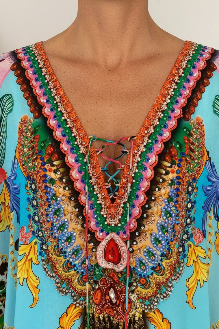 TROPICAL ORCHID MAXI KAFTAN