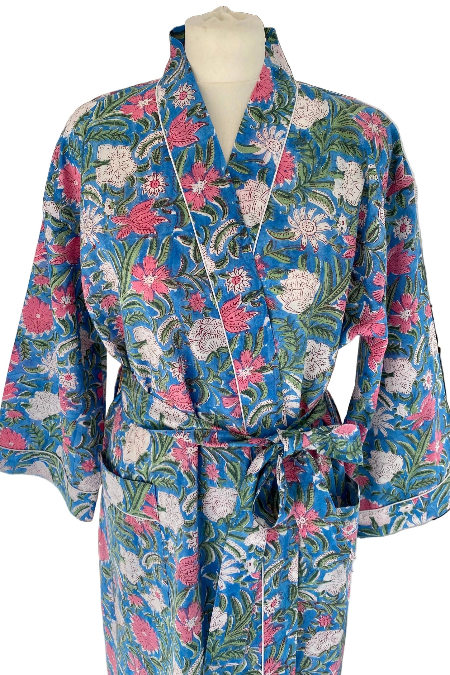 TILLY FLORAL BLOCK PRINT ROBE