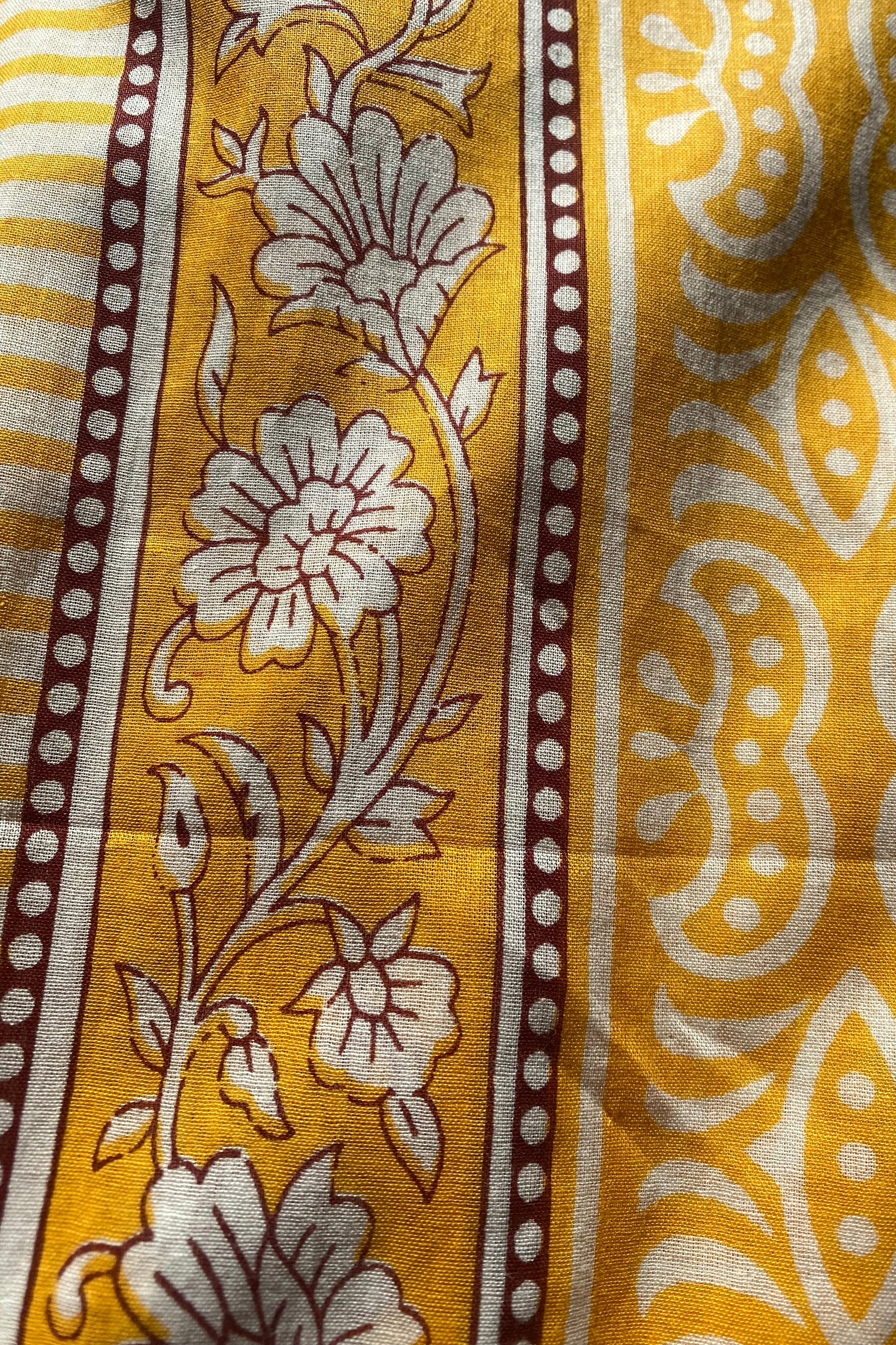 SAFFRON FLORAL BLOCK PRINT SARONG