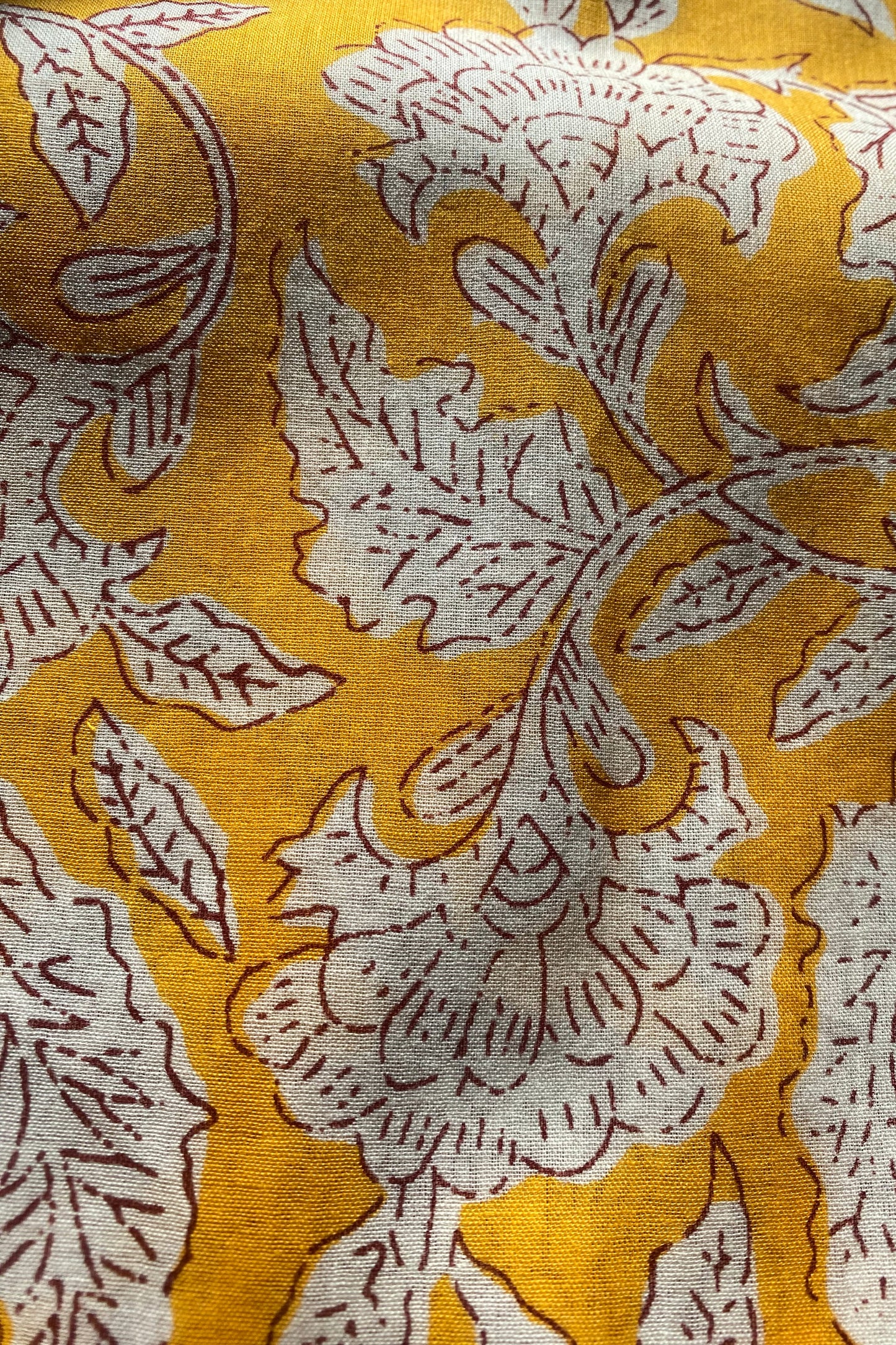 SAFFRON FLORAL BLOCK PRINT SARONG