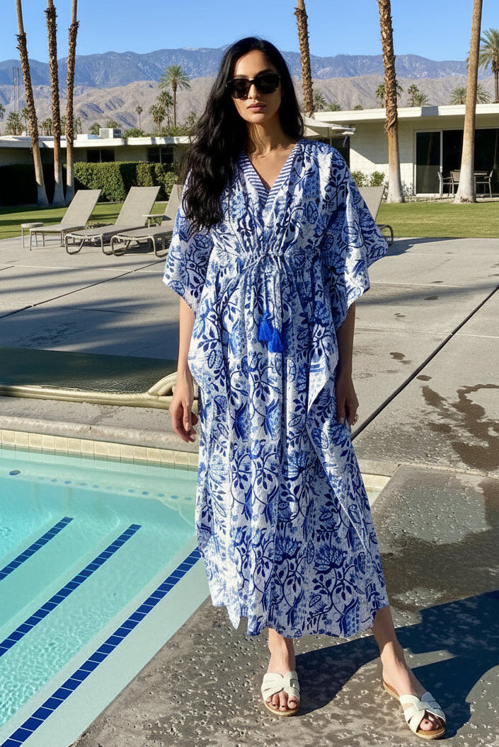 PENELOPE LONG BLUE COVER UP