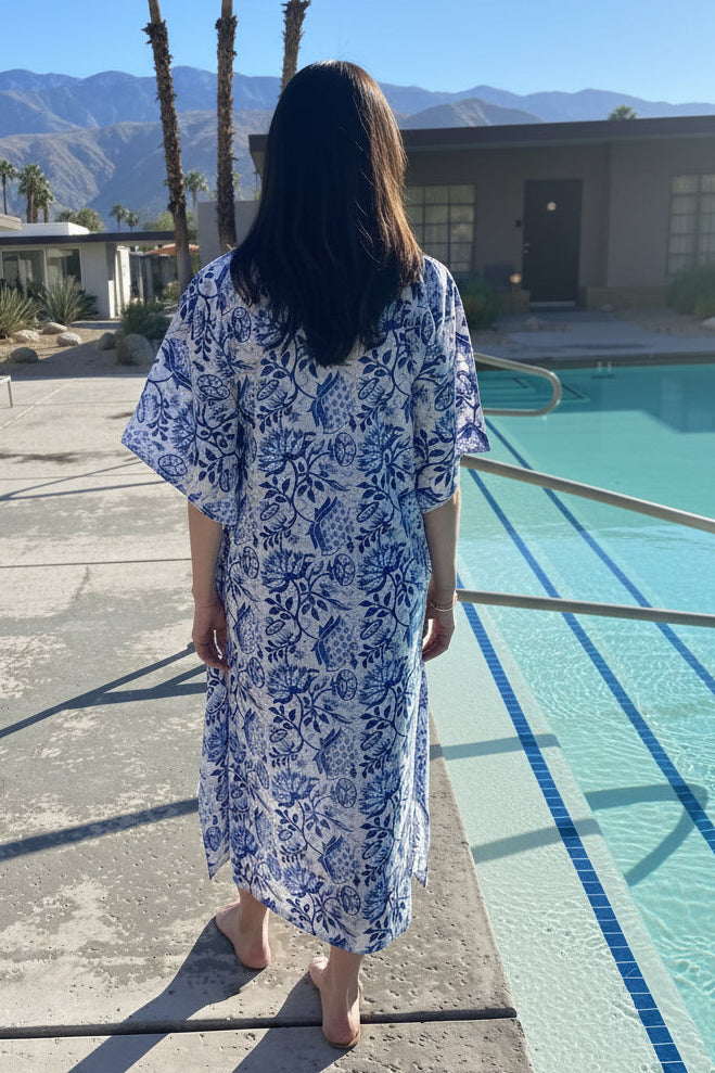 PENELOPE LONG BLUE COVER UP