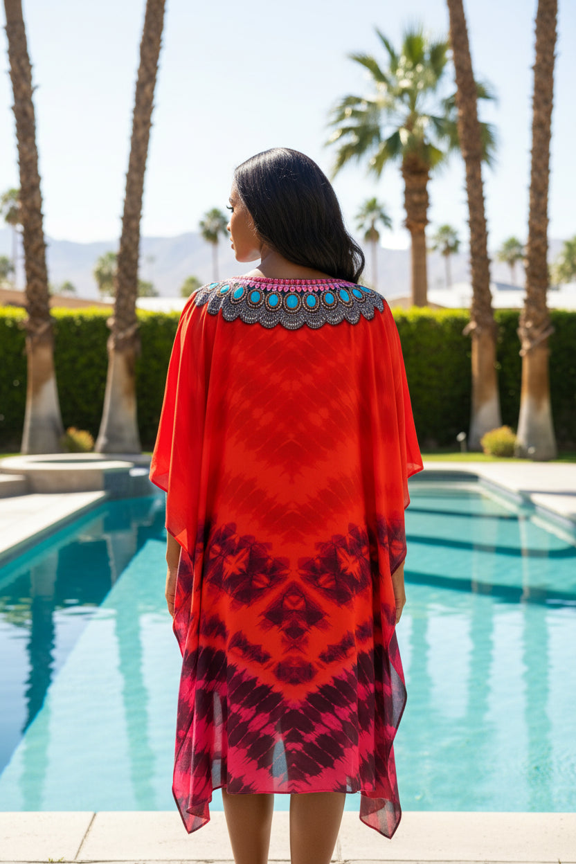 SUNSET ORANGE KAFTAN