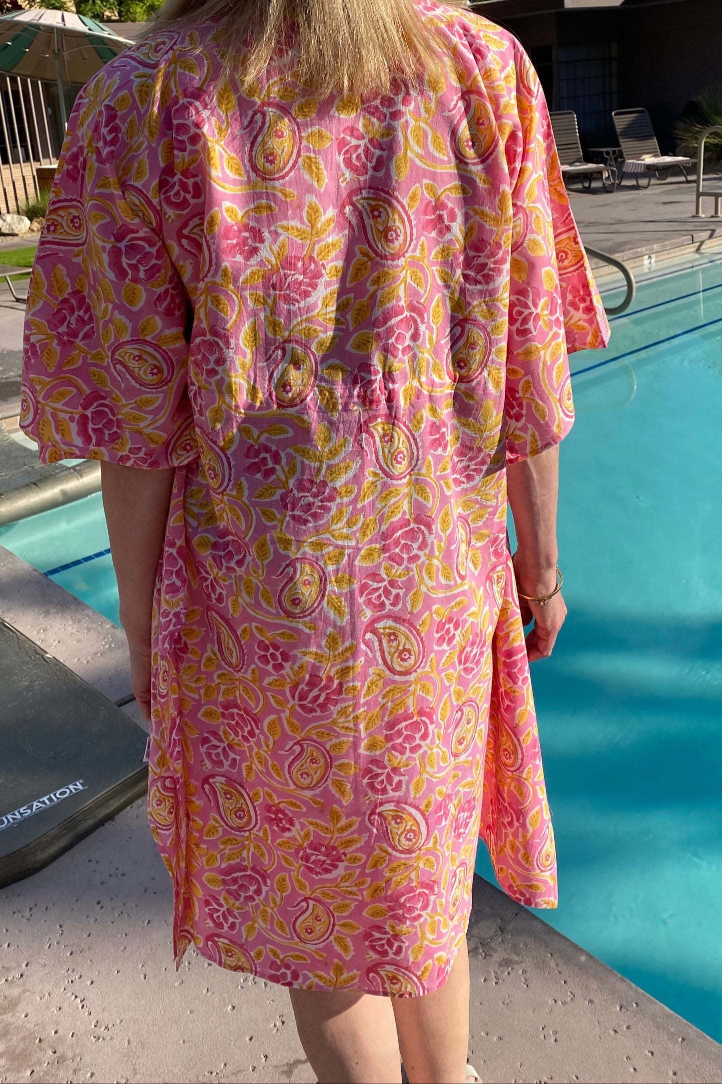 BLOCK PRINT PINK COVER UP