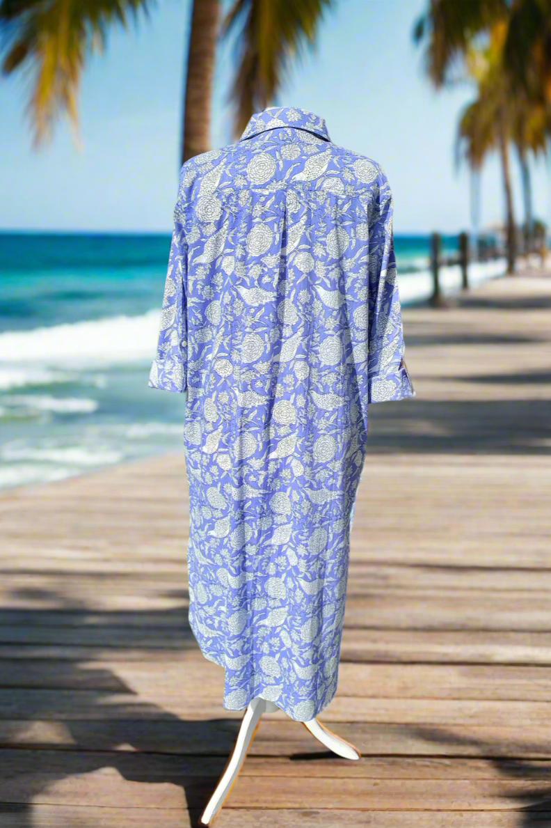 Jaipur bluebrd shirtdress back view