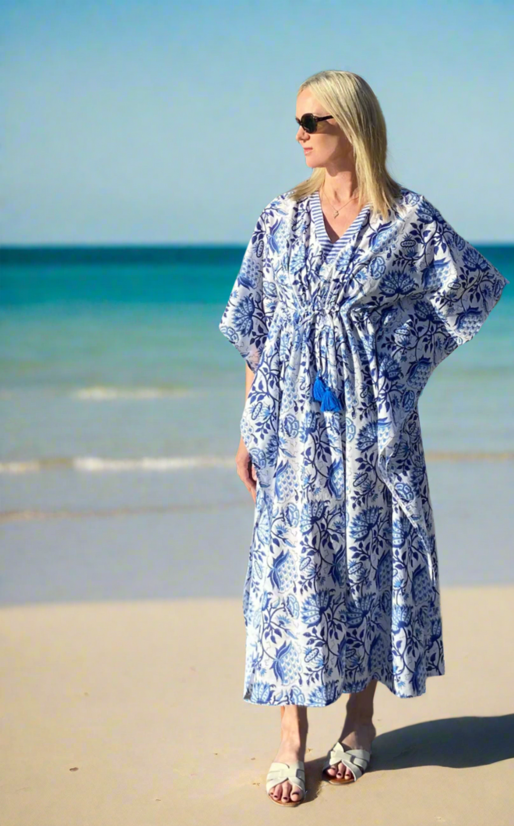 penelope long blue cover-up