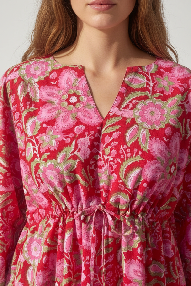 MALIBU PINK FLORAL COVER UP