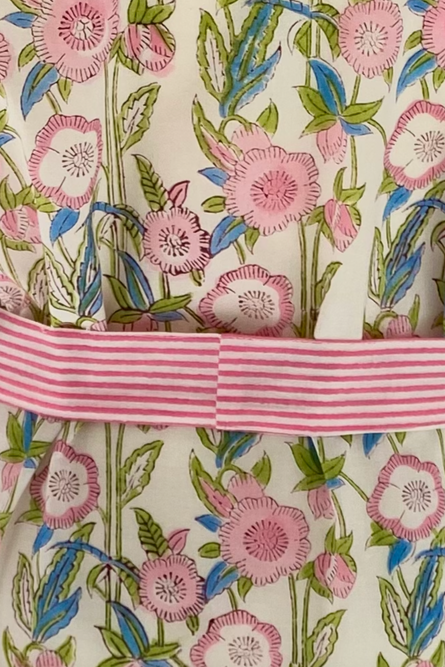 CELESTE PINK BLOCK PRINT ROBE