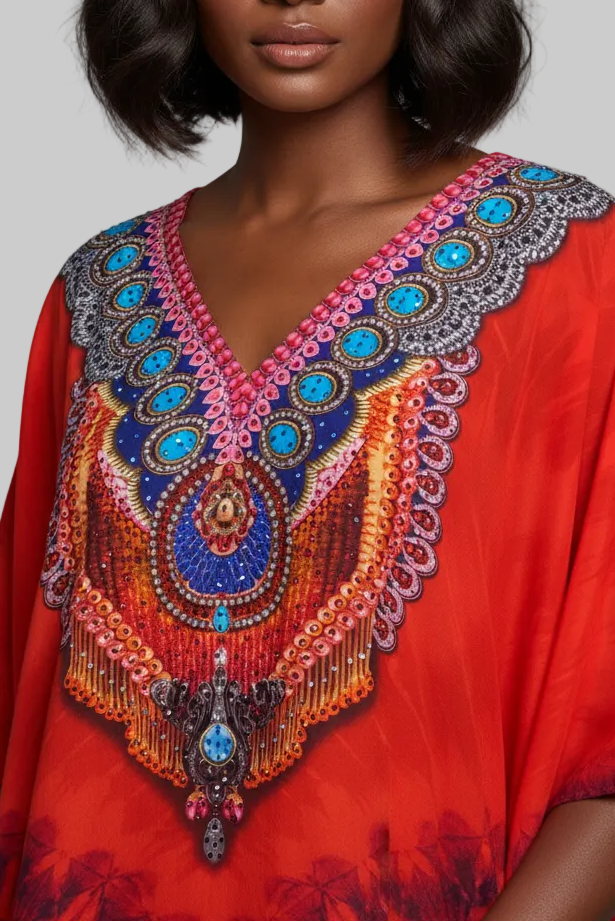 SUNSET ORANGE KAFTAN