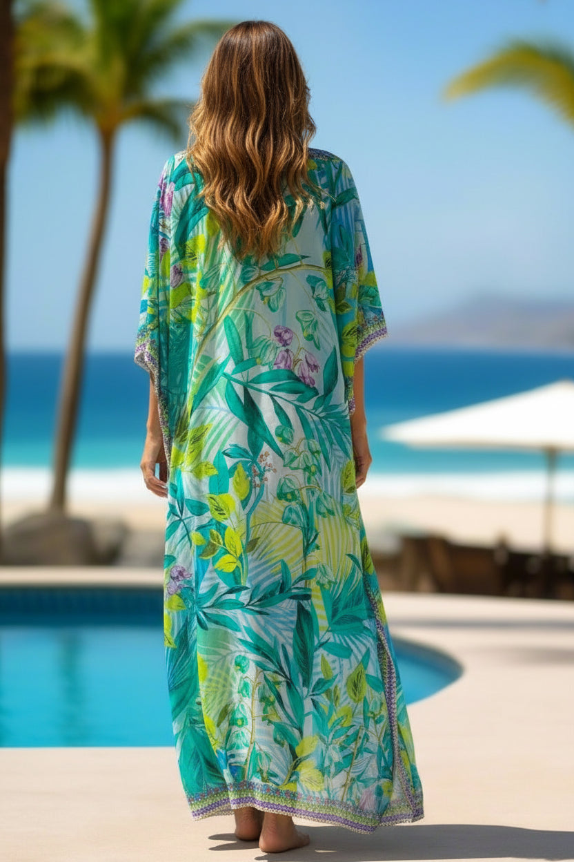 Paradise palm kaftan