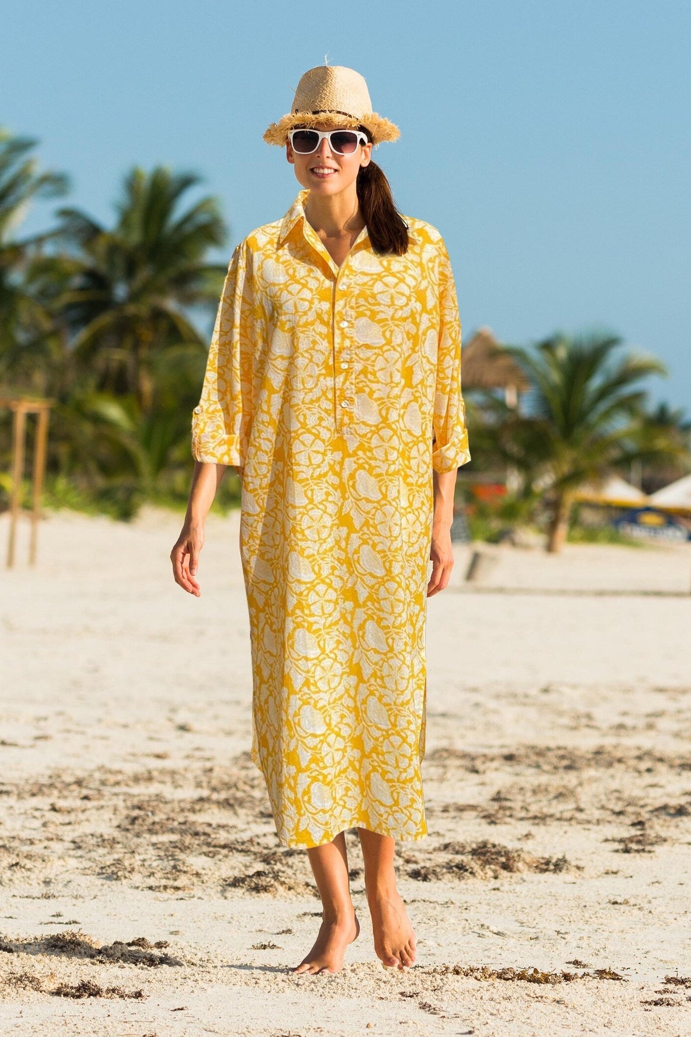jaipur yellow shirtdress
