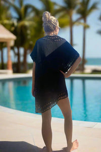 black crochet cover-up