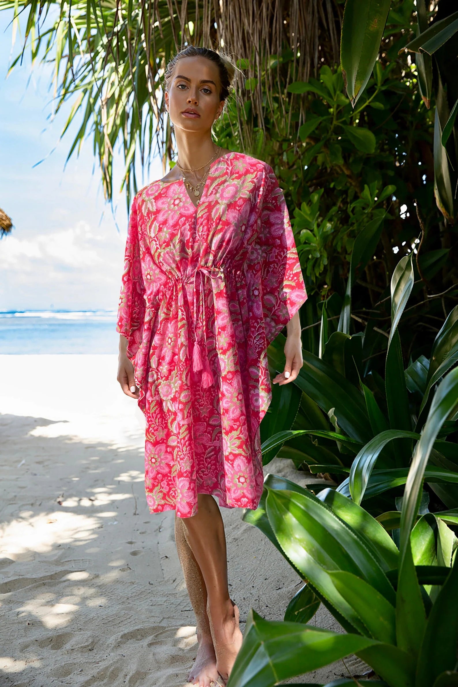 malibu floral cover-up